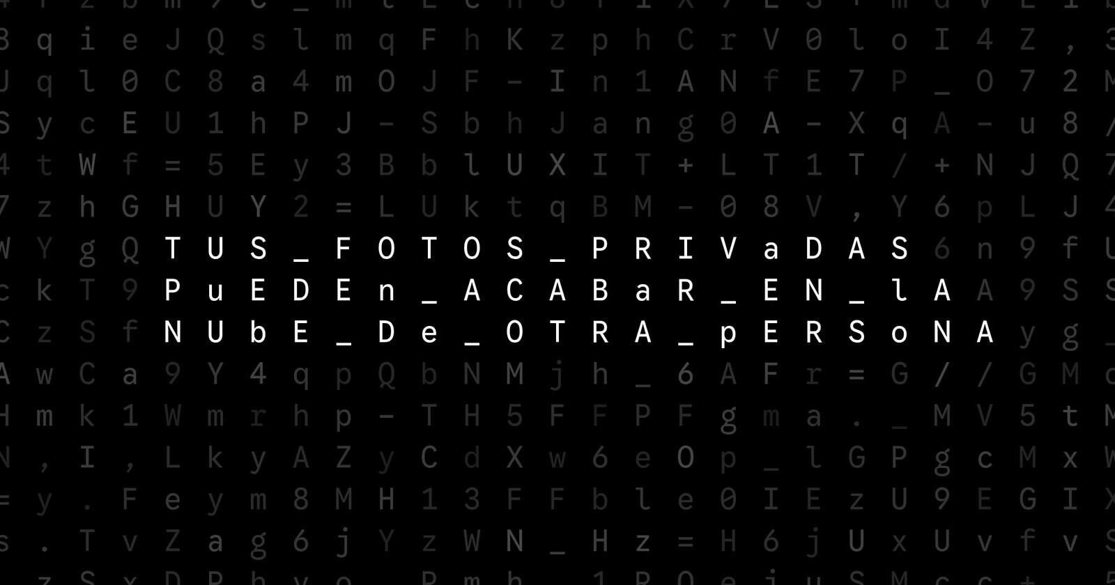 Oblivio editorial code matrix cover for ¿Tus fotos privadas pueden acabar en la nube de otra persona?