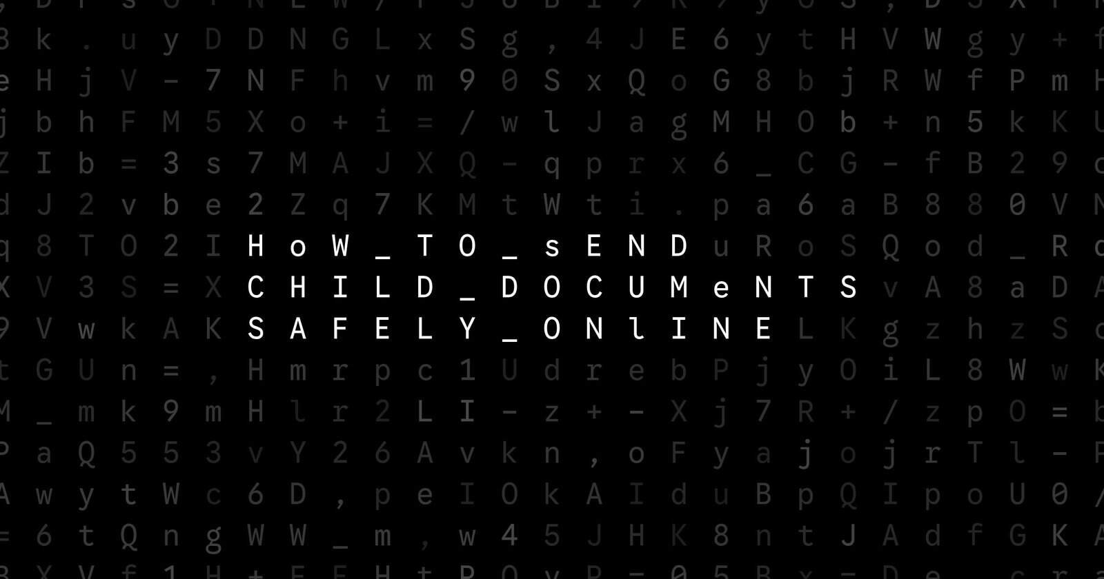 Oblivio editorial code matrix cover for How to Send Child Documents Safely Online