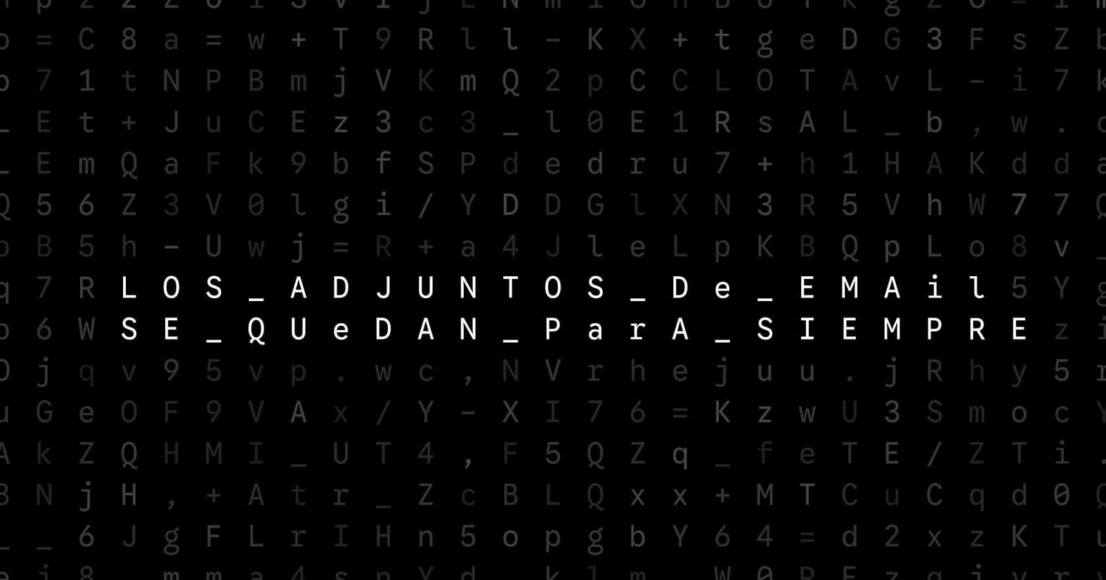 Oblivio editorial code matrix cover for ¿Los adjuntos de email se quedan para siempre?