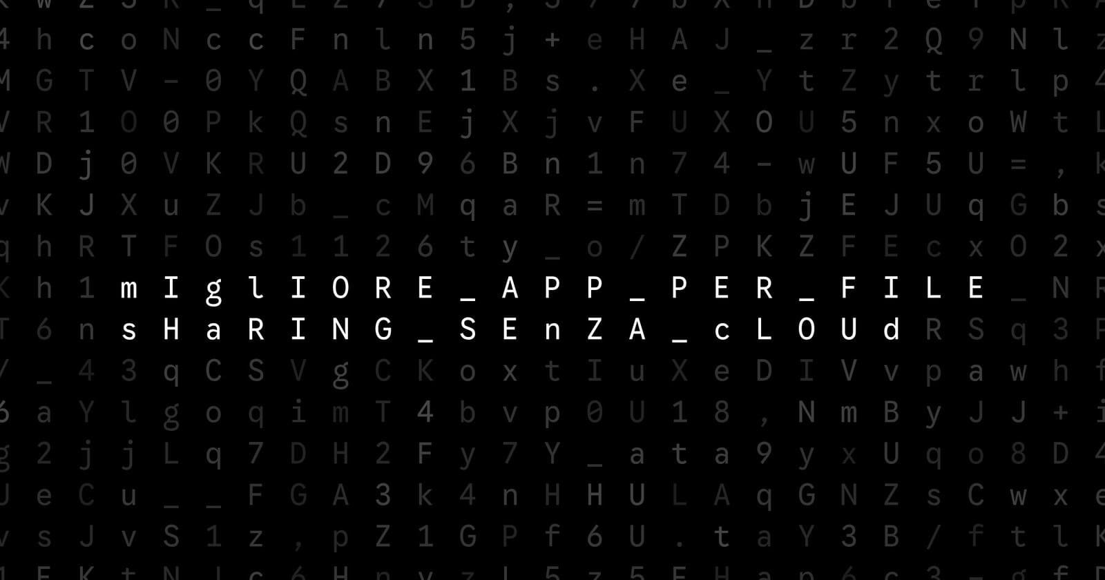 Oblivio editorial code matrix cover for Migliore app per file sharing senza cloud