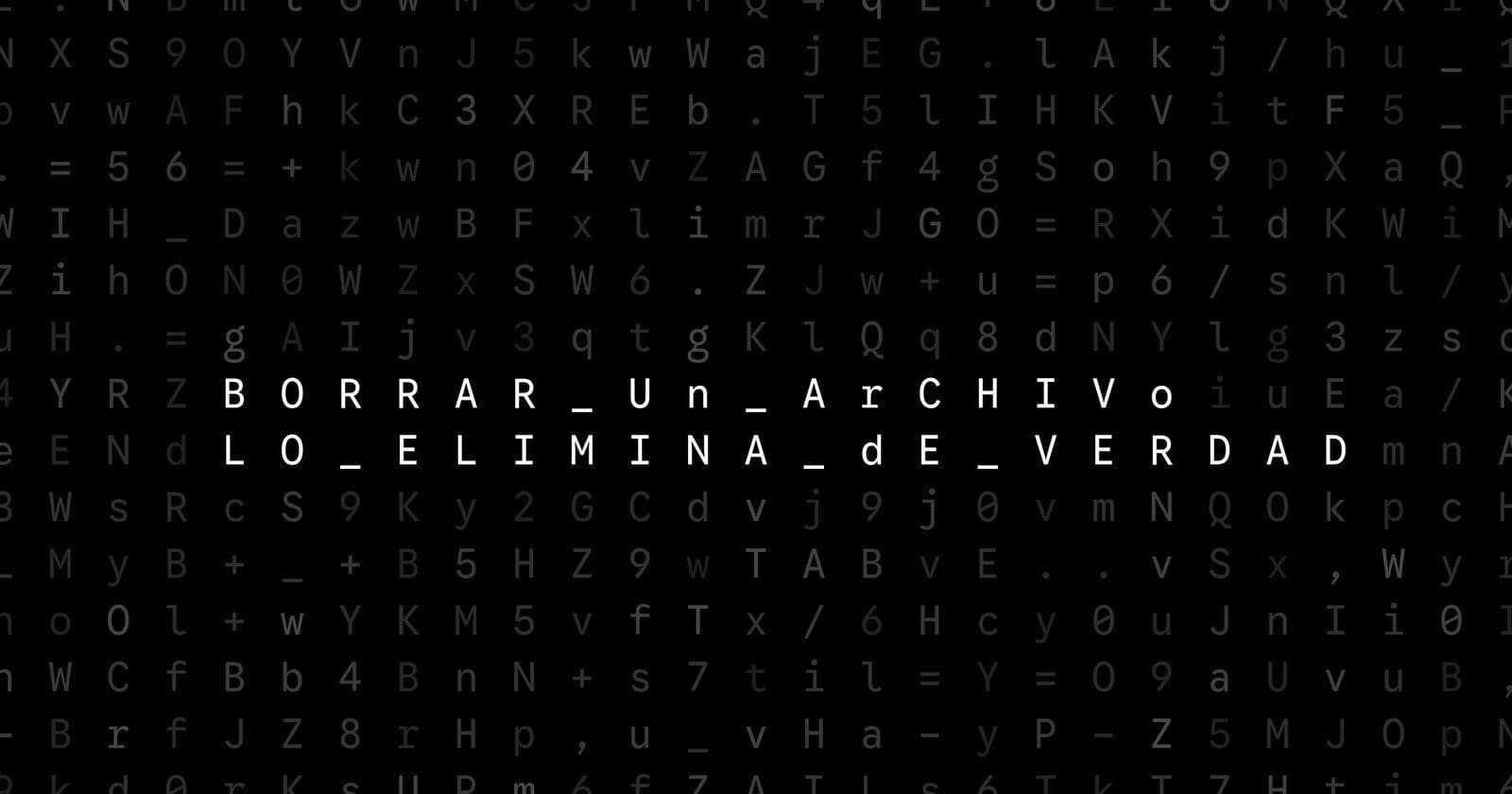 Oblivio editorial code matrix cover for ¿Borrar un archivo lo elimina de verdad?