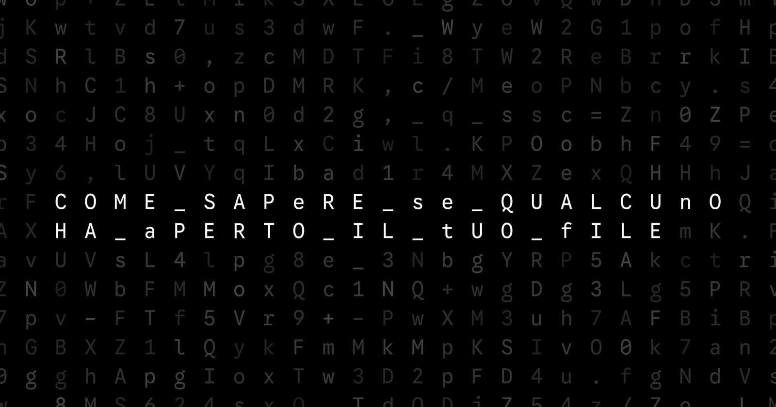 Oblivio editorial code matrix cover for Come sapere se qualcuno ha aperto il tuo file