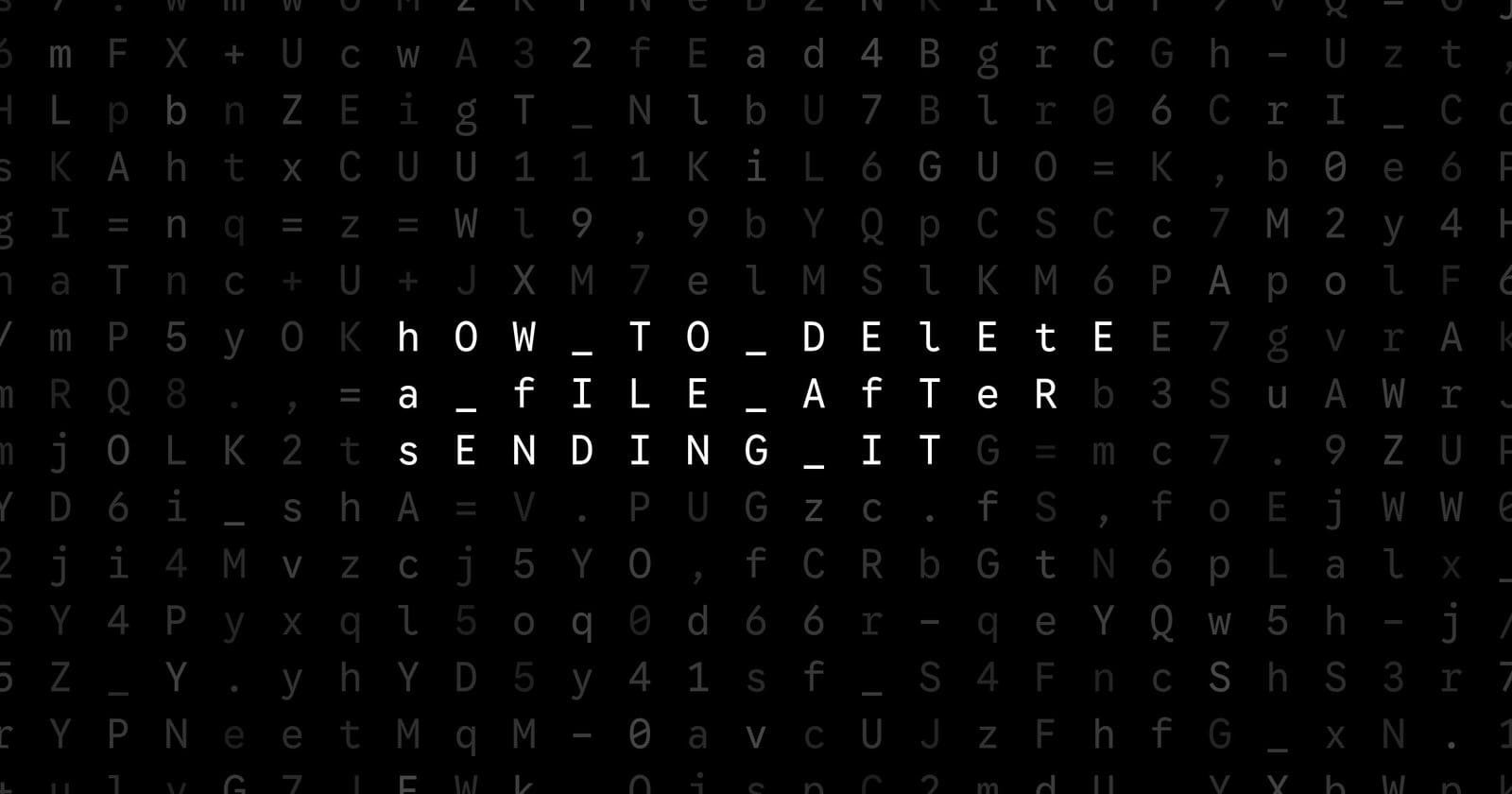 Oblivio editorial code matrix cover for How to Delete a File After Sending It