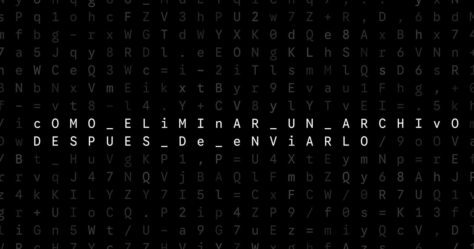 Oblivio editorial code matrix cover for Cómo eliminar un archivo después de enviarlo