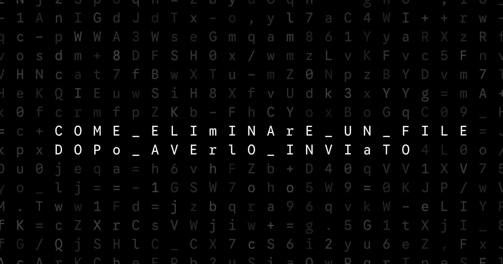 Oblivio editorial code matrix cover for Come eliminare un file dopo averlo inviato