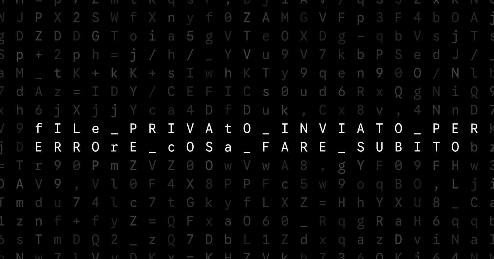 Oblivio editorial code matrix cover for File privato inviato per errore? Cosa fare subito