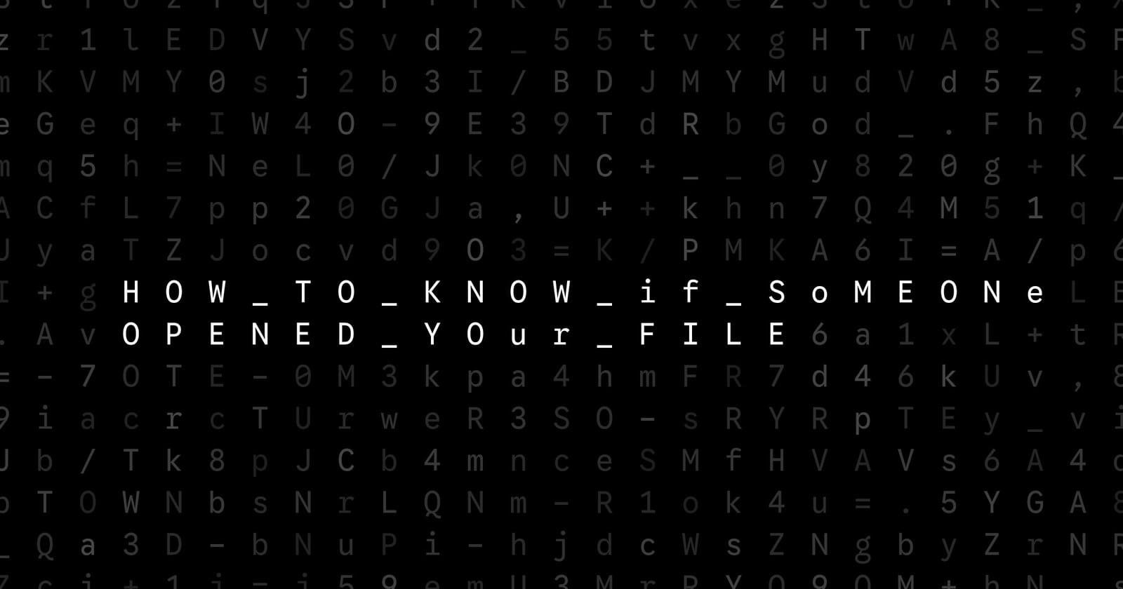 Oblivio editorial code matrix cover for How to Know If Someone Opened Your File