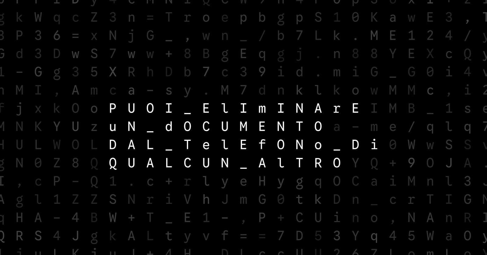 Oblivio editorial code matrix cover for Puoi eliminare un documento dal telefono di qualcun altro?