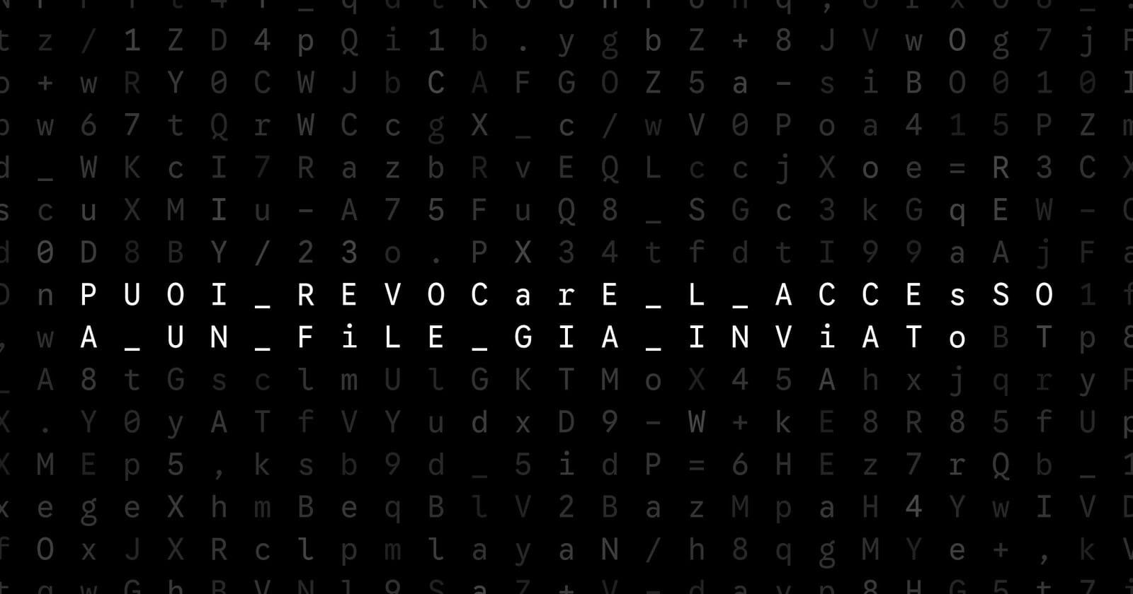 Oblivio editorial code matrix cover for Puoi revocare l’accesso a un file già inviato?