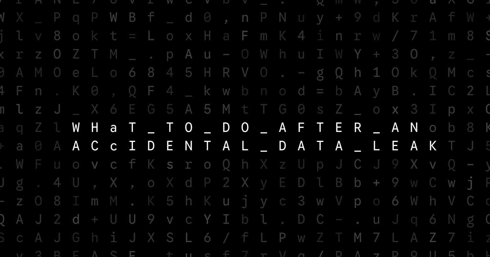 Oblivio editorial code matrix cover for What to Do After an Accidental Data Leak