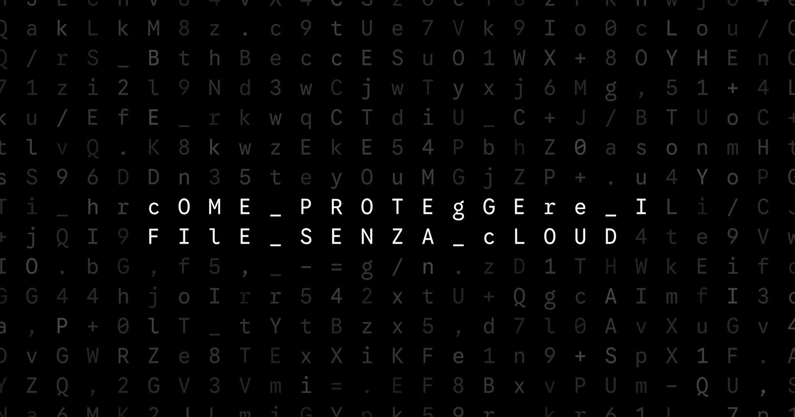 Oblivio editorial code matrix cover for Come proteggere i file senza cloud