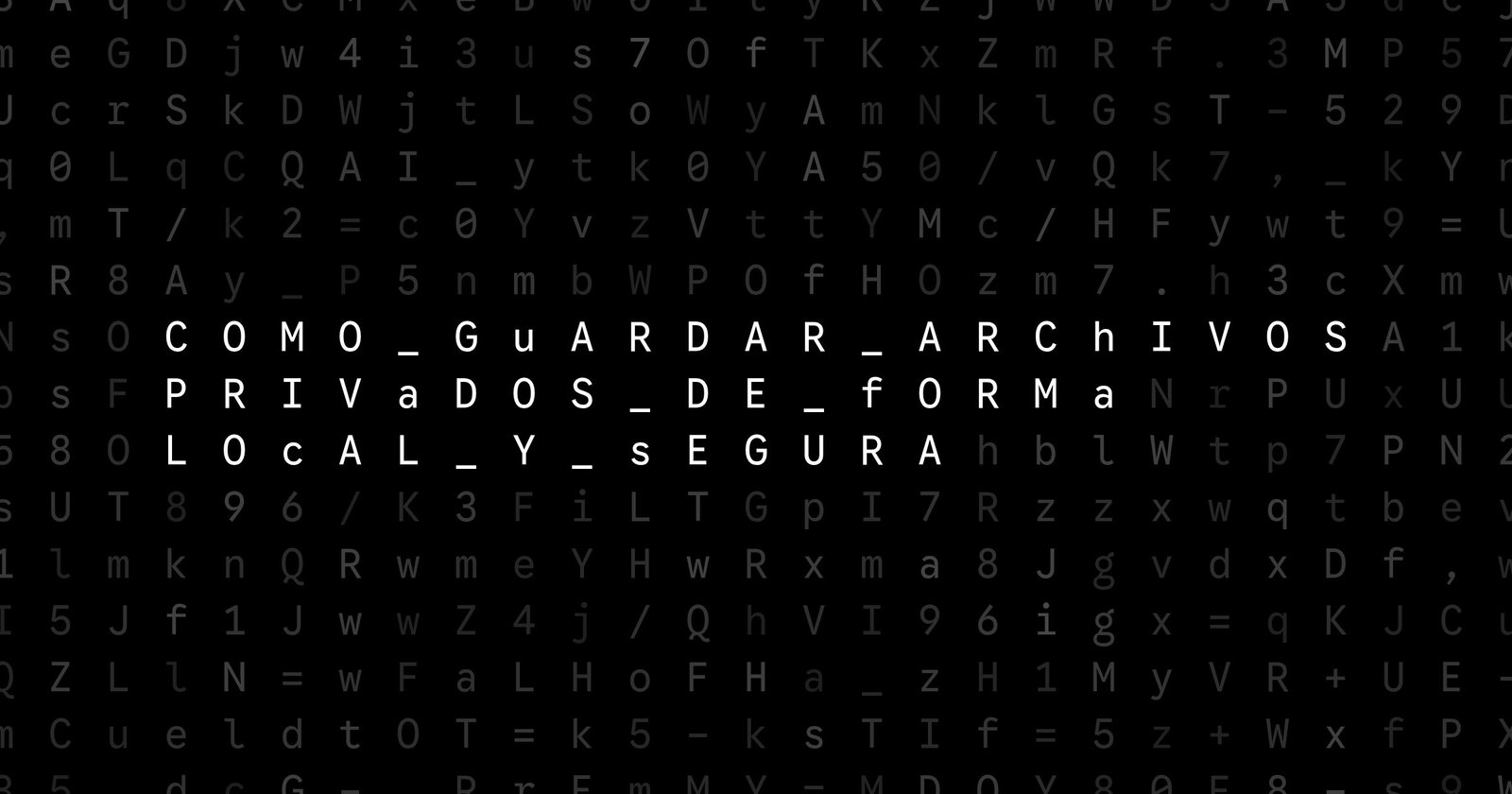 Oblivio editorial code matrix cover for Cómo guardar archivos privados de forma local y segura
