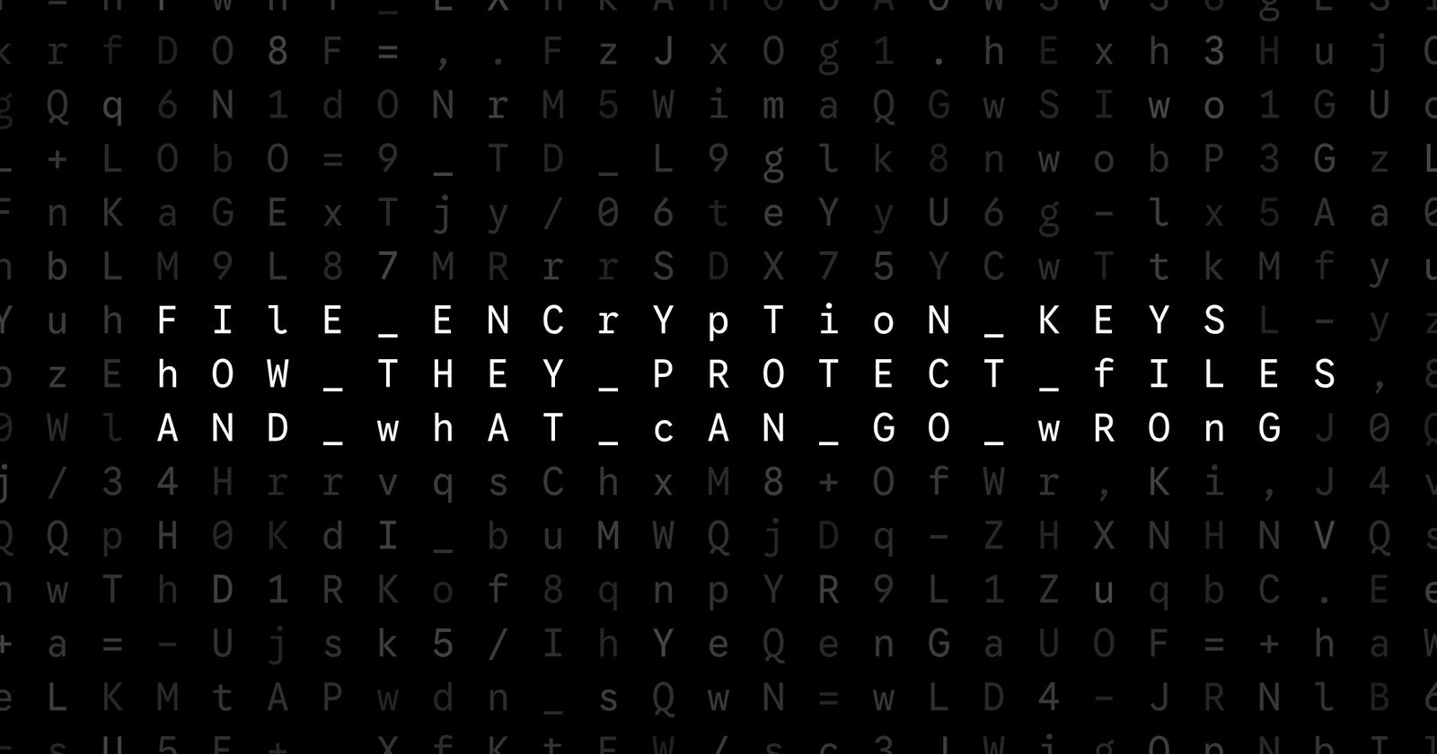 Oblivio editorial code matrix cover for File Encryption Keys: How They Protect Files and What Can Go Wrong
