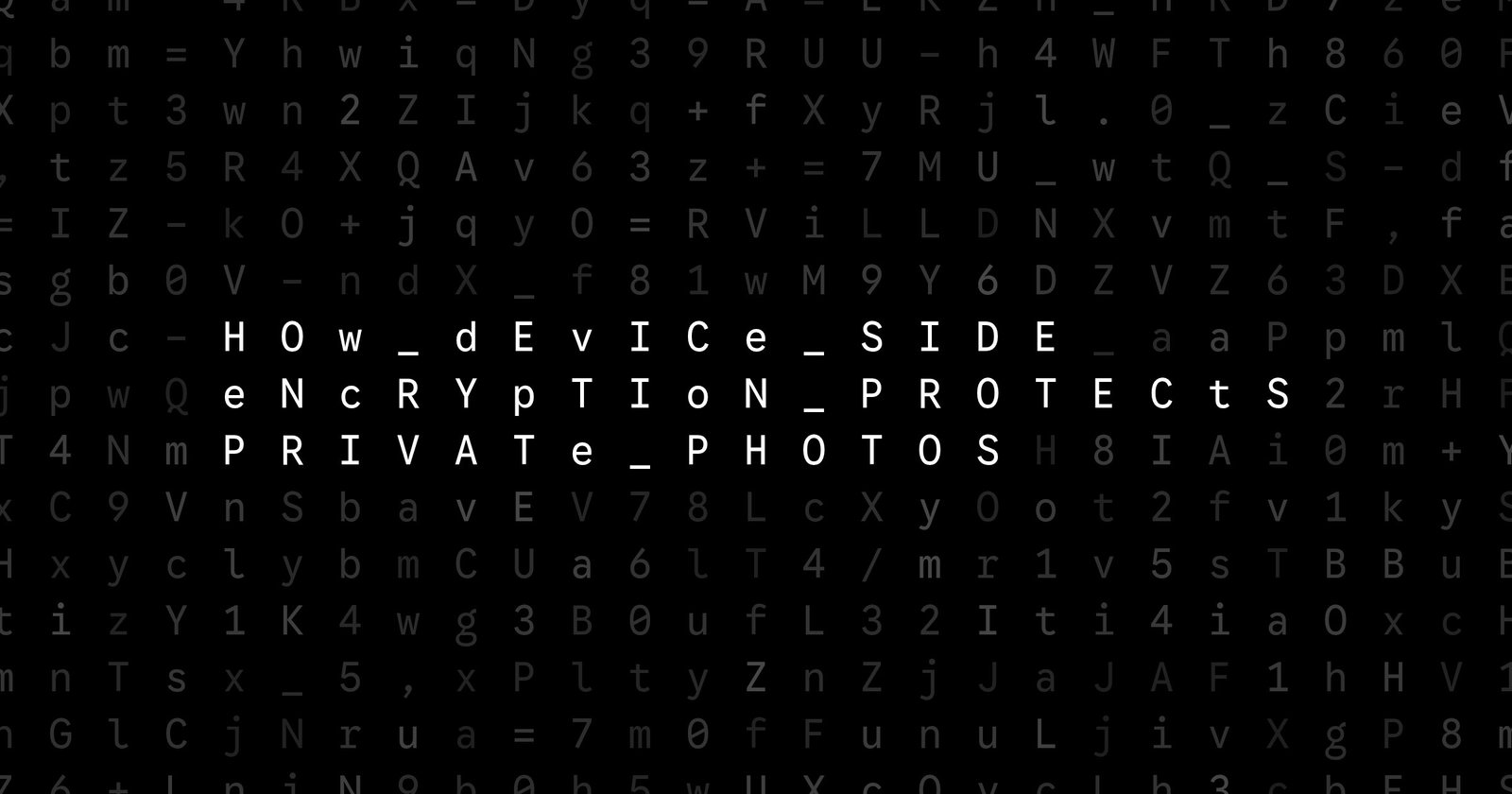 Oblivio editorial code matrix cover for How Device-Side Encryption Protects Private Photos