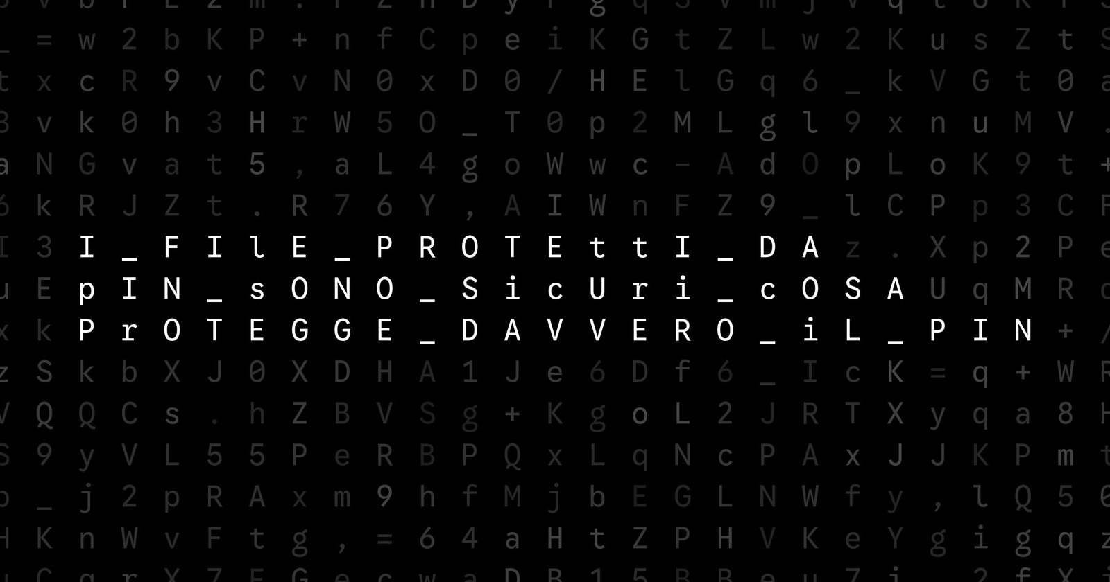 Oblivio editorial code matrix cover for I file protetti da PIN sono sicuri? Cosa protegge davvero il PIN