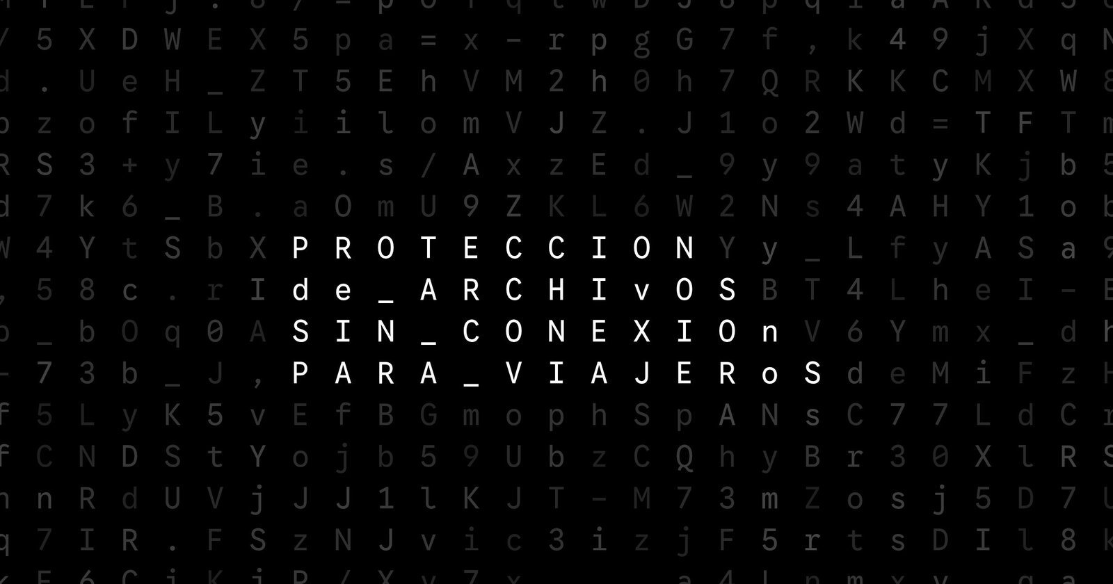 Oblivio editorial code matrix cover for Protección de archivos sin conexión para viajeros