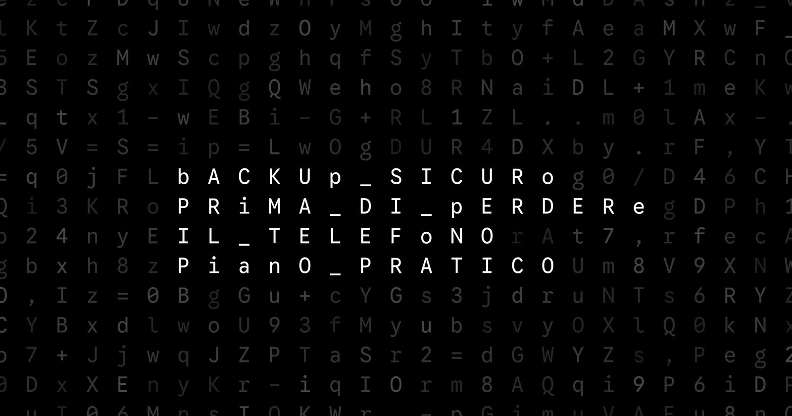 Oblivio editorial code matrix cover for Backup sicuro prima di perdere il telefono: piano pratico