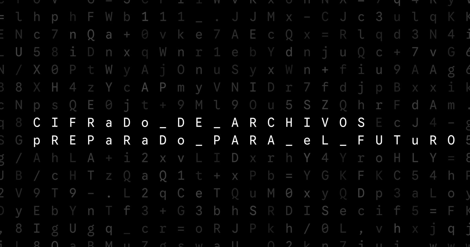 Oblivio editorial code matrix cover for Cifrado de archivos preparado para el futuro