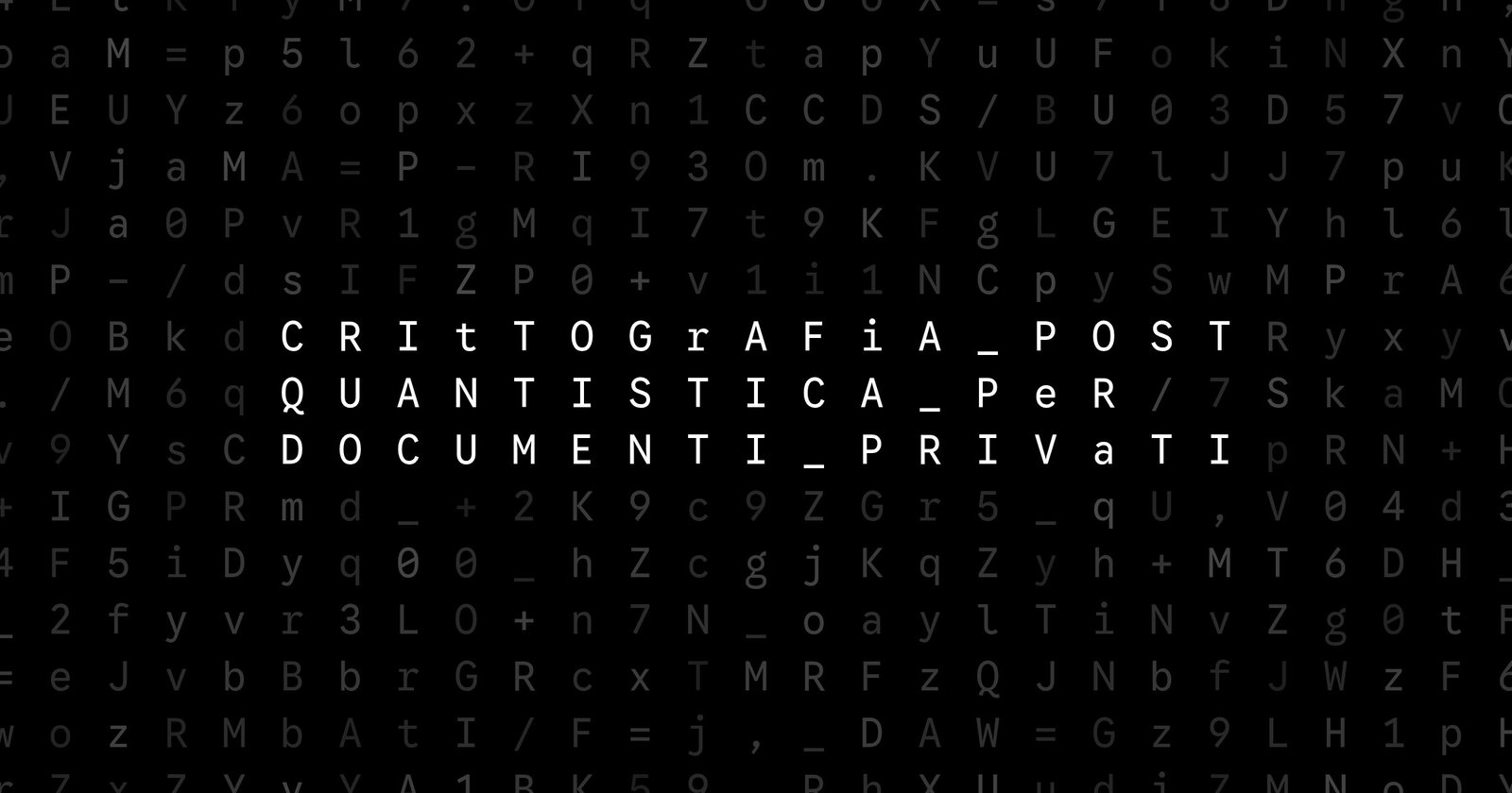 Oblivio editorial code matrix cover for Crittografia post-quantistica per documenti privati
