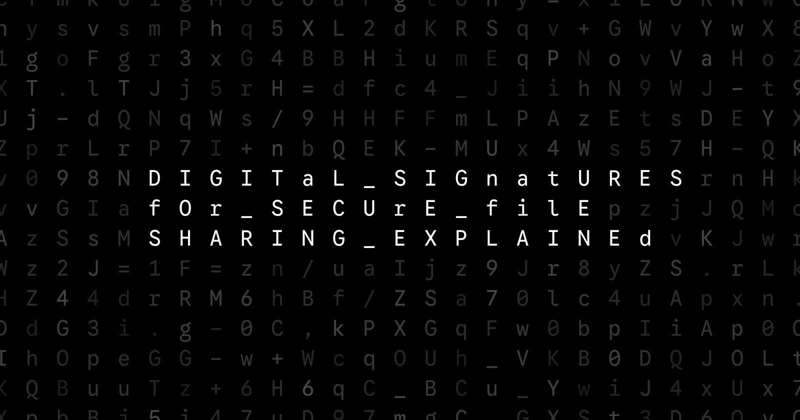 Oblivio editorial code matrix cover for Digital Signatures for Secure File Sharing Explained