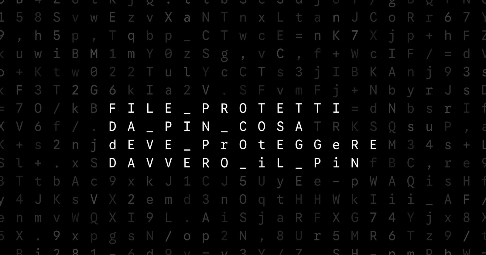 Oblivio editorial code matrix cover for File protetti da PIN: cosa deve proteggere davvero il PIN