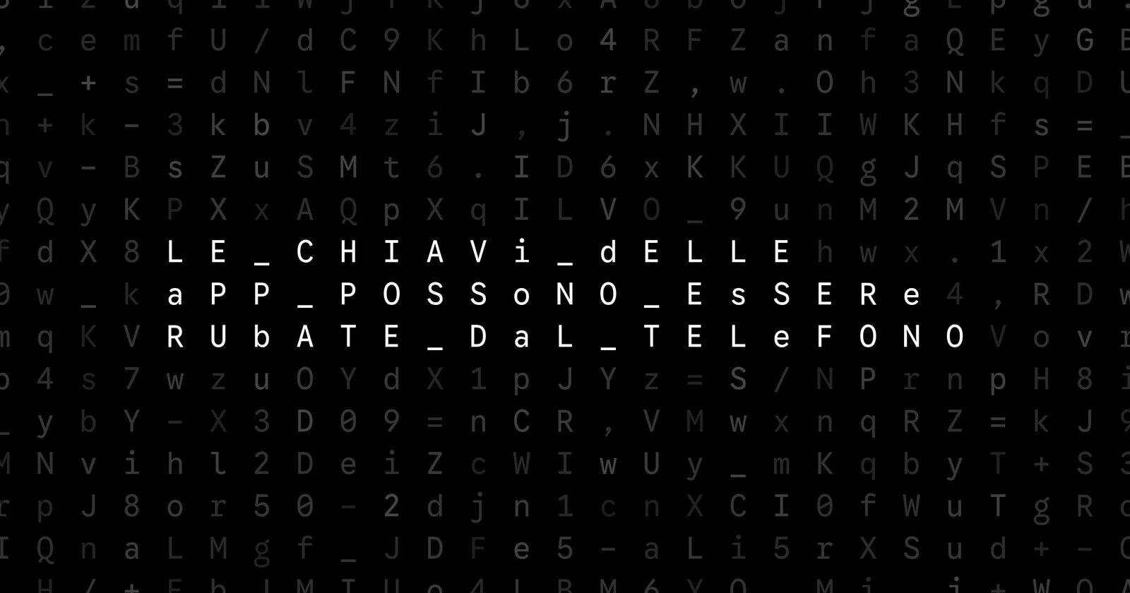 Oblivio editorial code matrix cover for Le chiavi delle app possono essere rubate dal telefono?